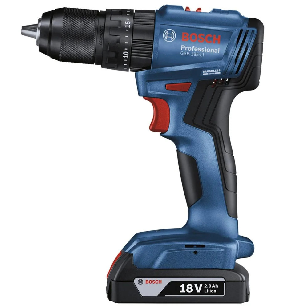 Furadeira parafusadeira Bosch GSB185-LI 18V com 2 baterias