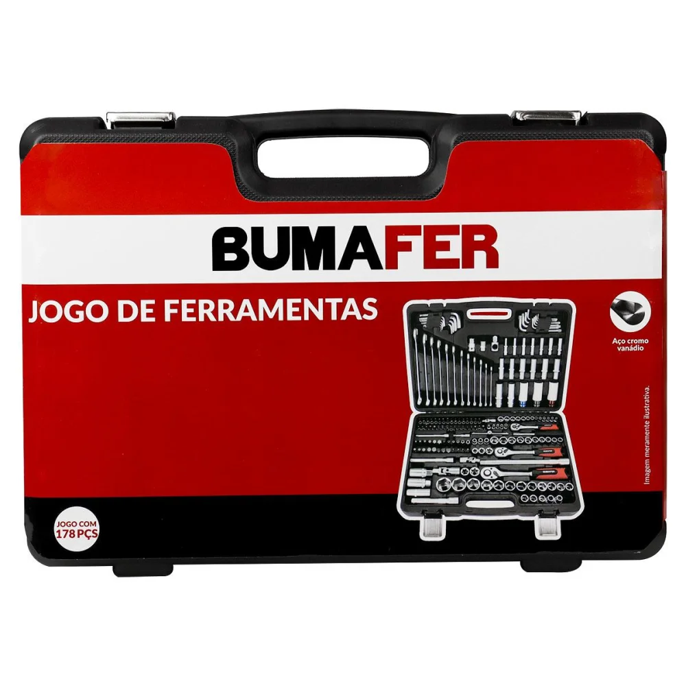 Jogo de ferramentas Bumafer 178 peç para manutenção