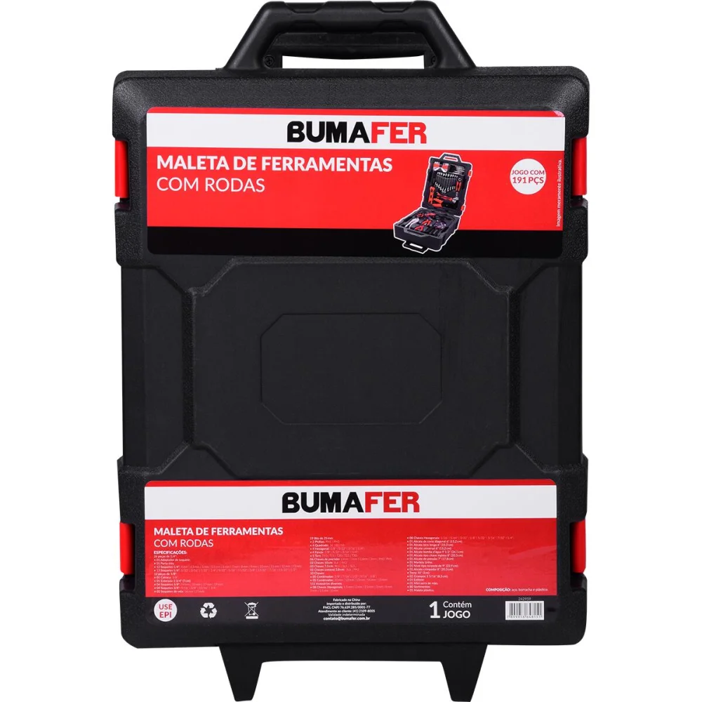 Maleta de ferramentas Bumafer com rodas 191 peç