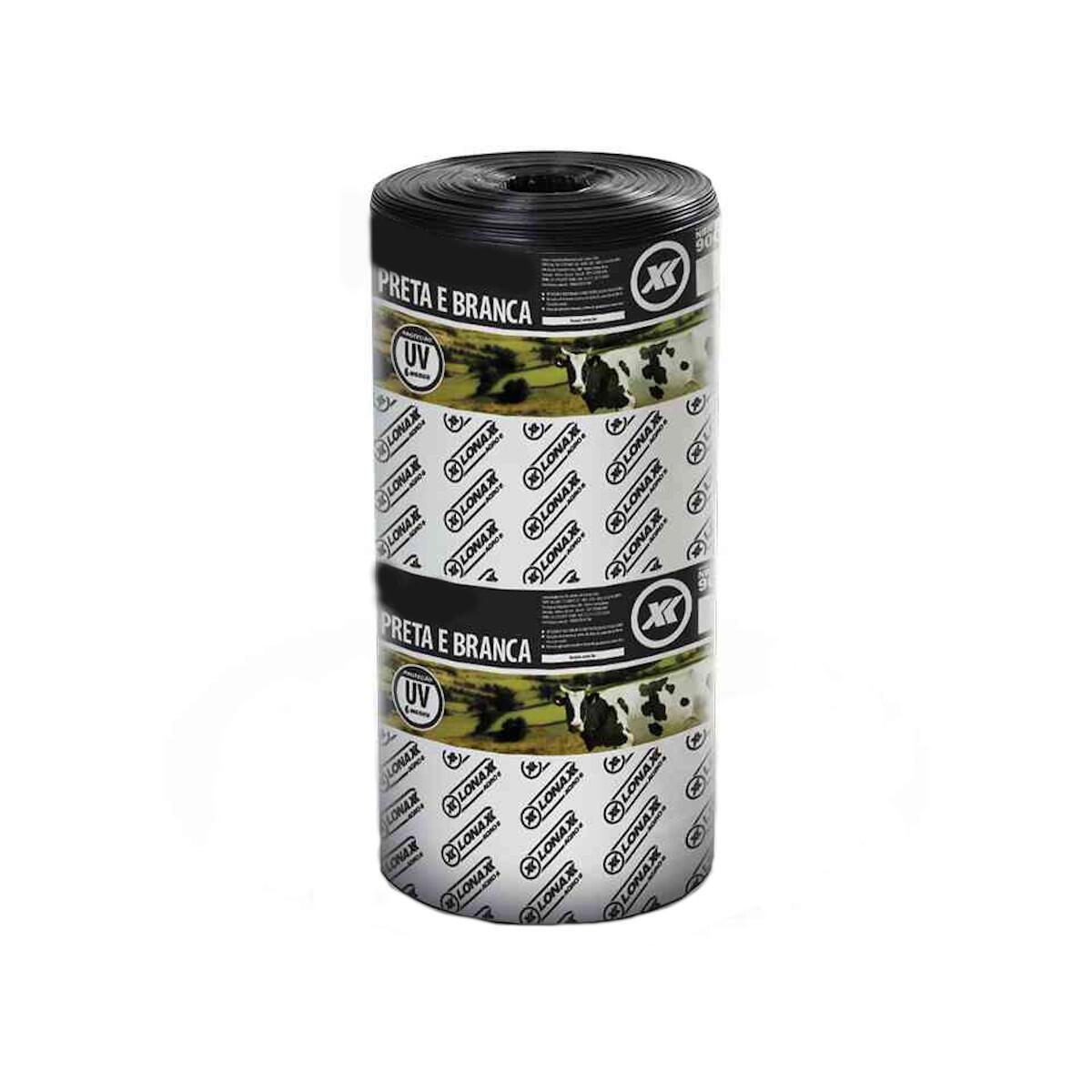 Lona de Plástico Preta Branca 8x50M 60Kg Lonax