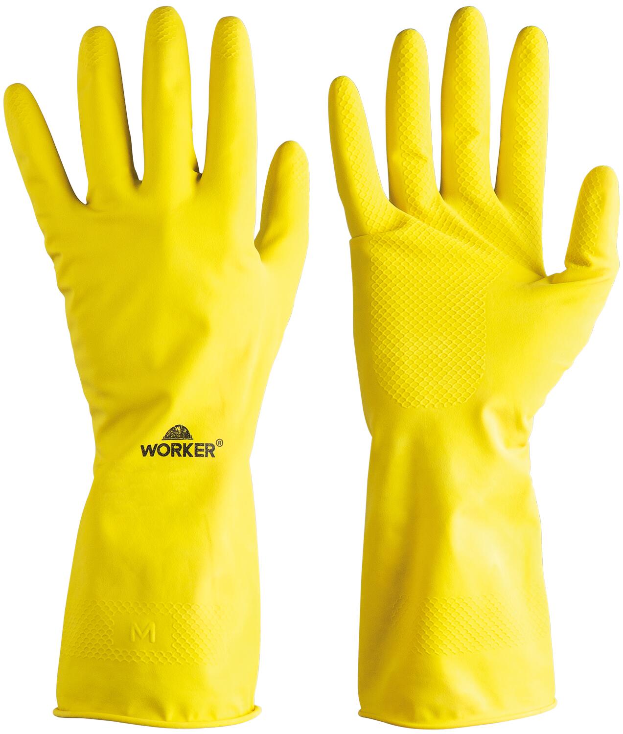 Luva de Látex Amarela Worker Proteção e Conforto